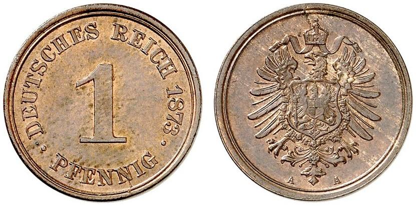 Germany 1 Pfennig 1873 A