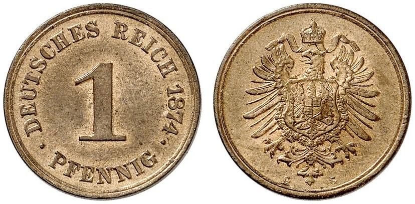 Germany 1 Pfennig 1874 G