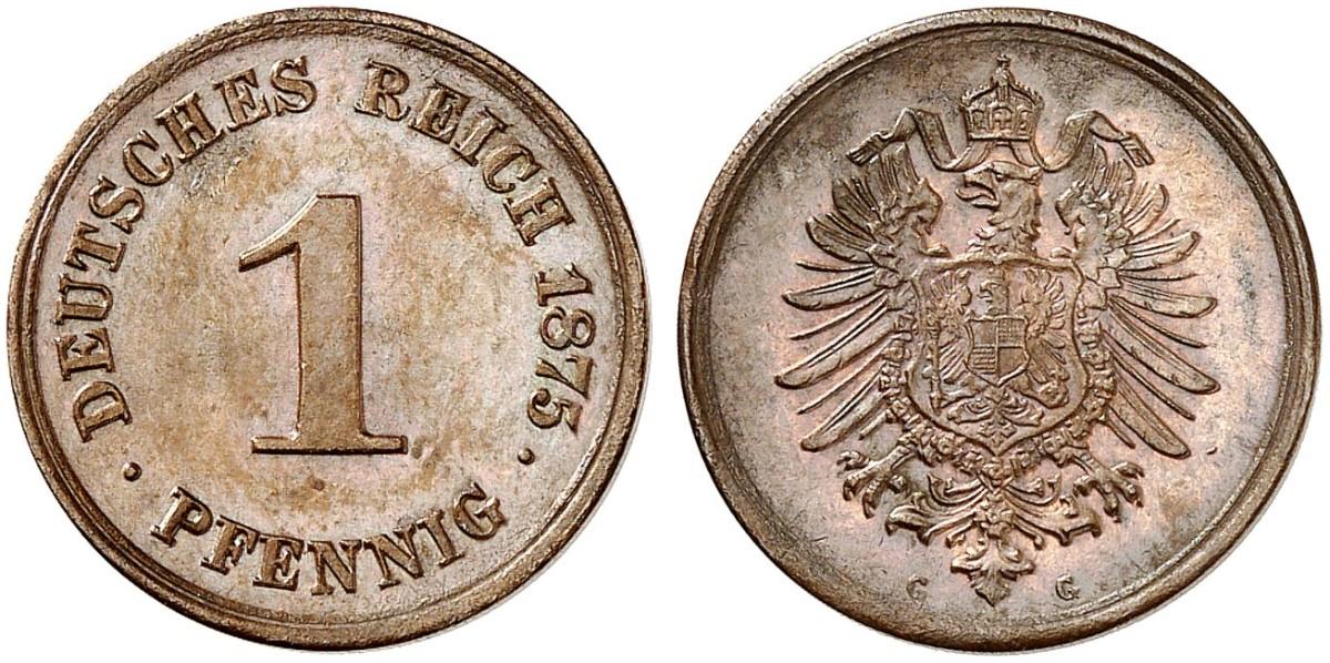 Germany 1 Pfennig 1875 G