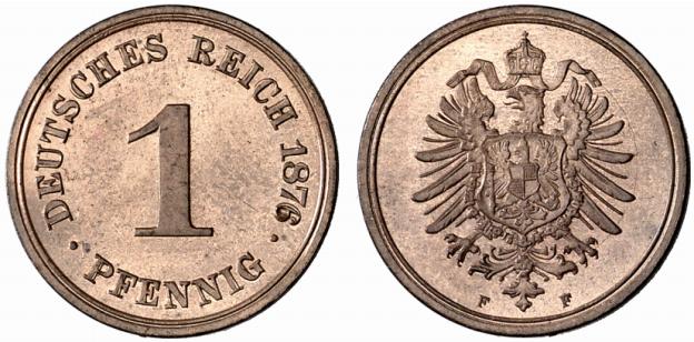 Germany 1 Pfennig 1876 F