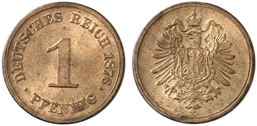 Germany 1 Pfennig 1876 H