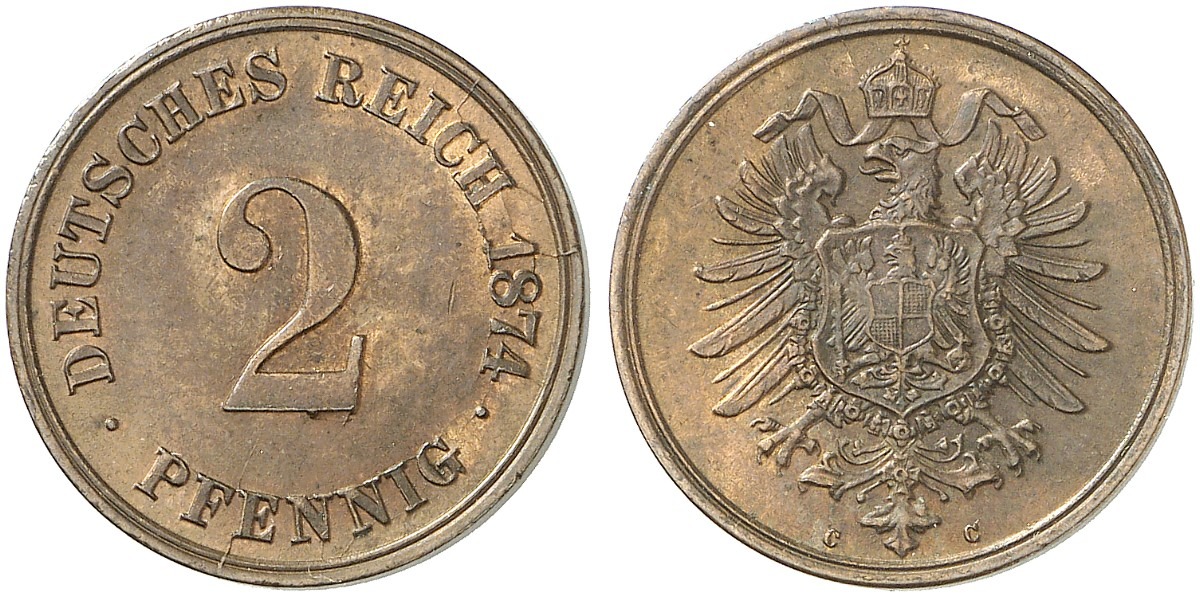 Germany 2 Pfennig 1874 C