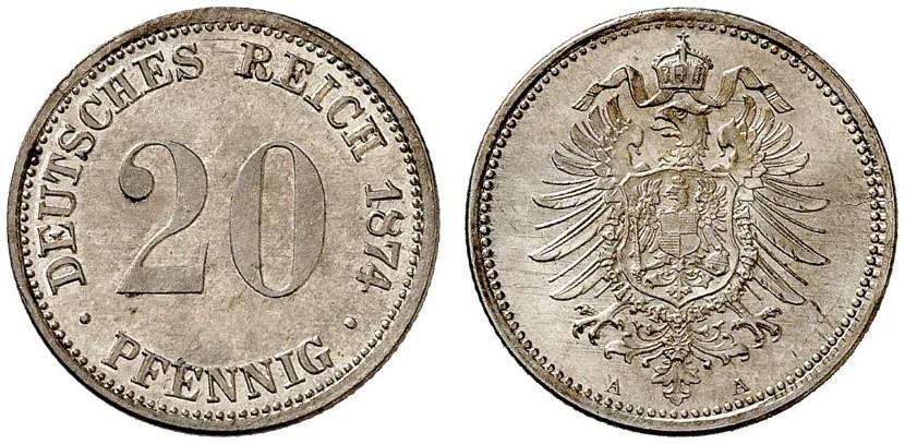 DE 20 Pfennig 1874 A
