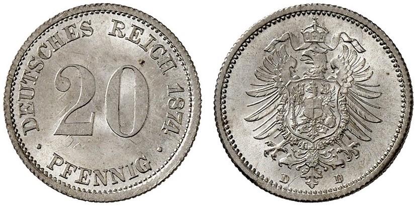 DE 20 Pfennig 1874 D