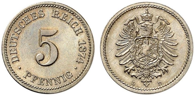 DE 5 Pfennig 1874 D