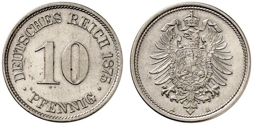 DE 10 Pfennig 1875 A
