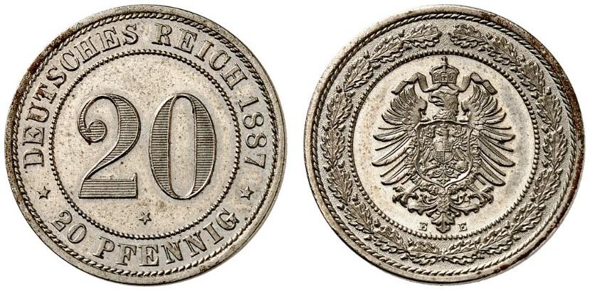 DE 20 Pfennig 1887 E