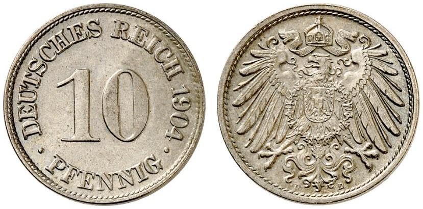 DE 10 Pfennig 1904 D