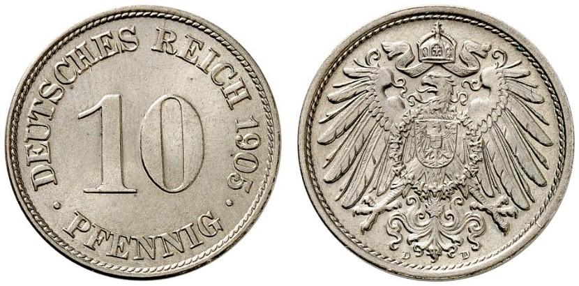 DE 10 Pfennig 1905 D