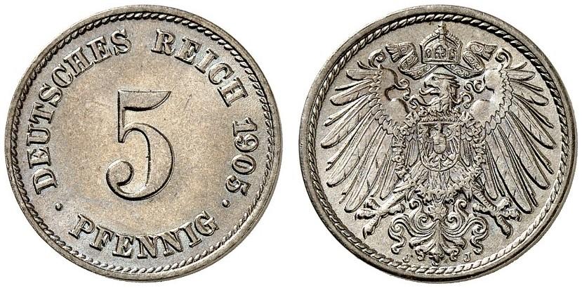 DE 5 Pfennig 1905 J