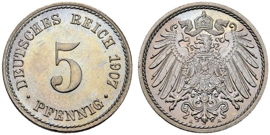 DE 5 Pfennig 1907 A