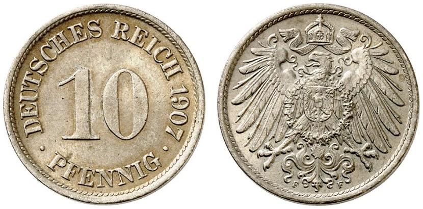 DE 10 Pfennig 1907 F