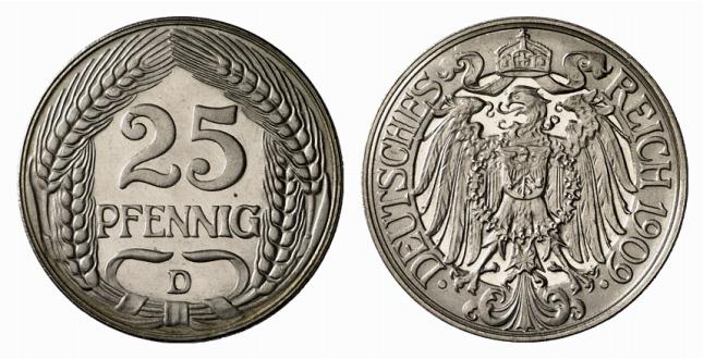DE 25 Pfennig 1909 D
