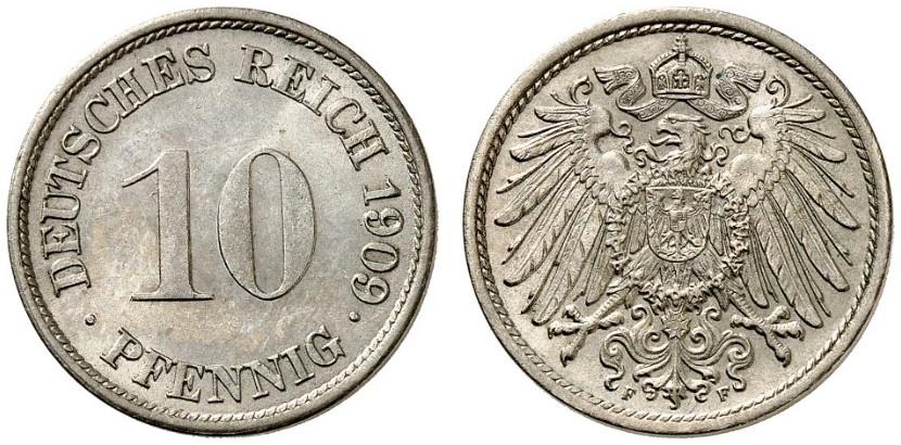 DE 10 Pfennig 1909 F
