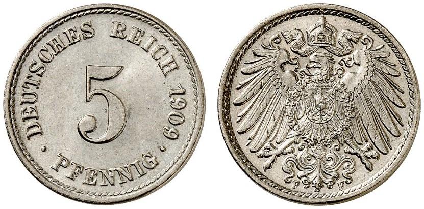 DE 5 Pfennig 1909 F