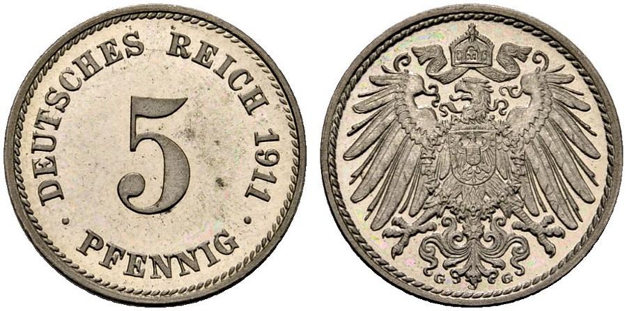DE 5 Pfennig 1911 G