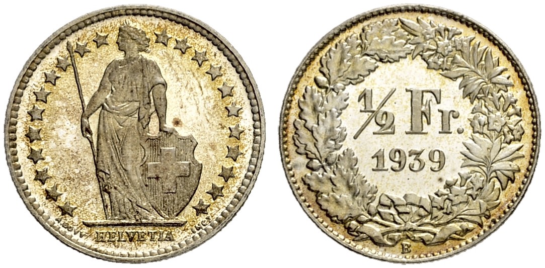 CH 1/2 Franken 1939 B