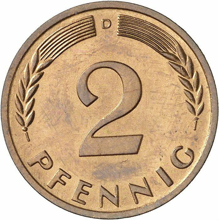 DE 2 Pfennig 1964 D