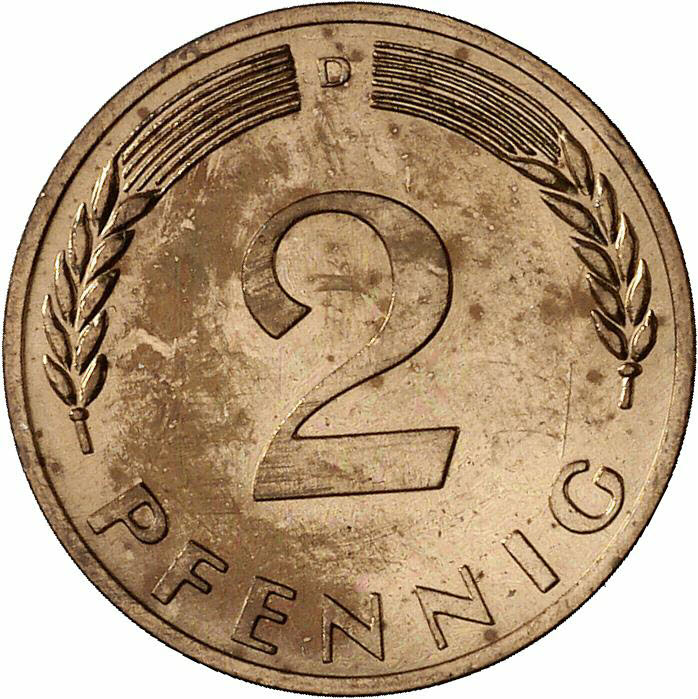 DE 2 Pfennig 1968 D