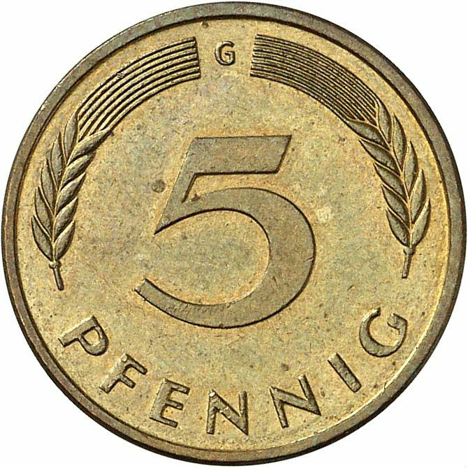 DE 5 Pfennig 1990 G