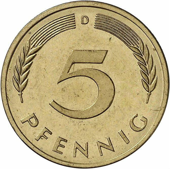 DE 5 Pfennig 1987 D