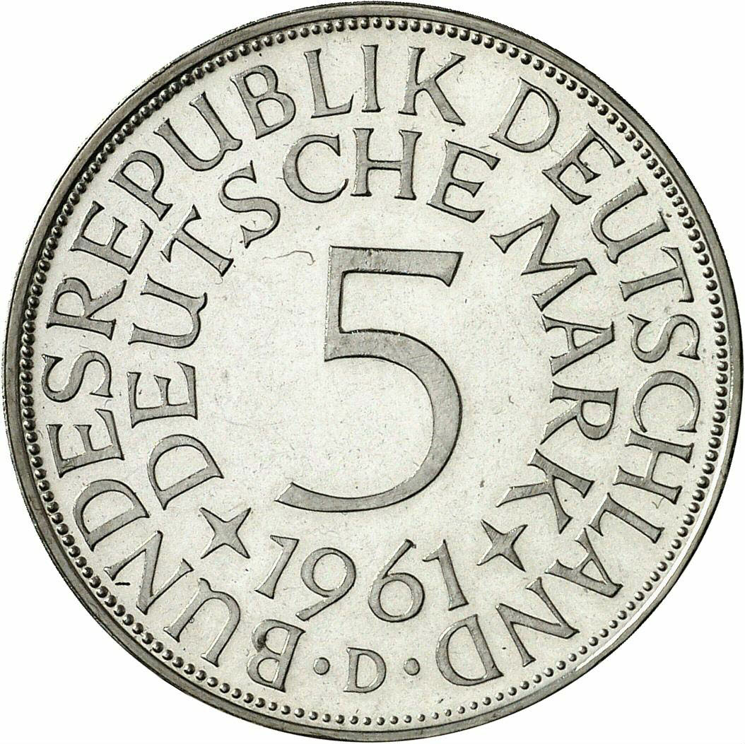 DE 5 Deutsche Mark 1961 D