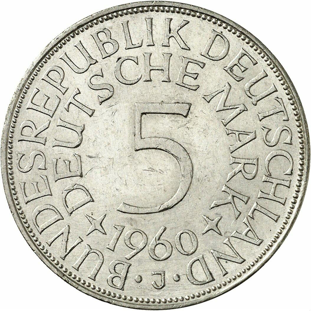 DE 5 Deutsche Mark 1960 J
