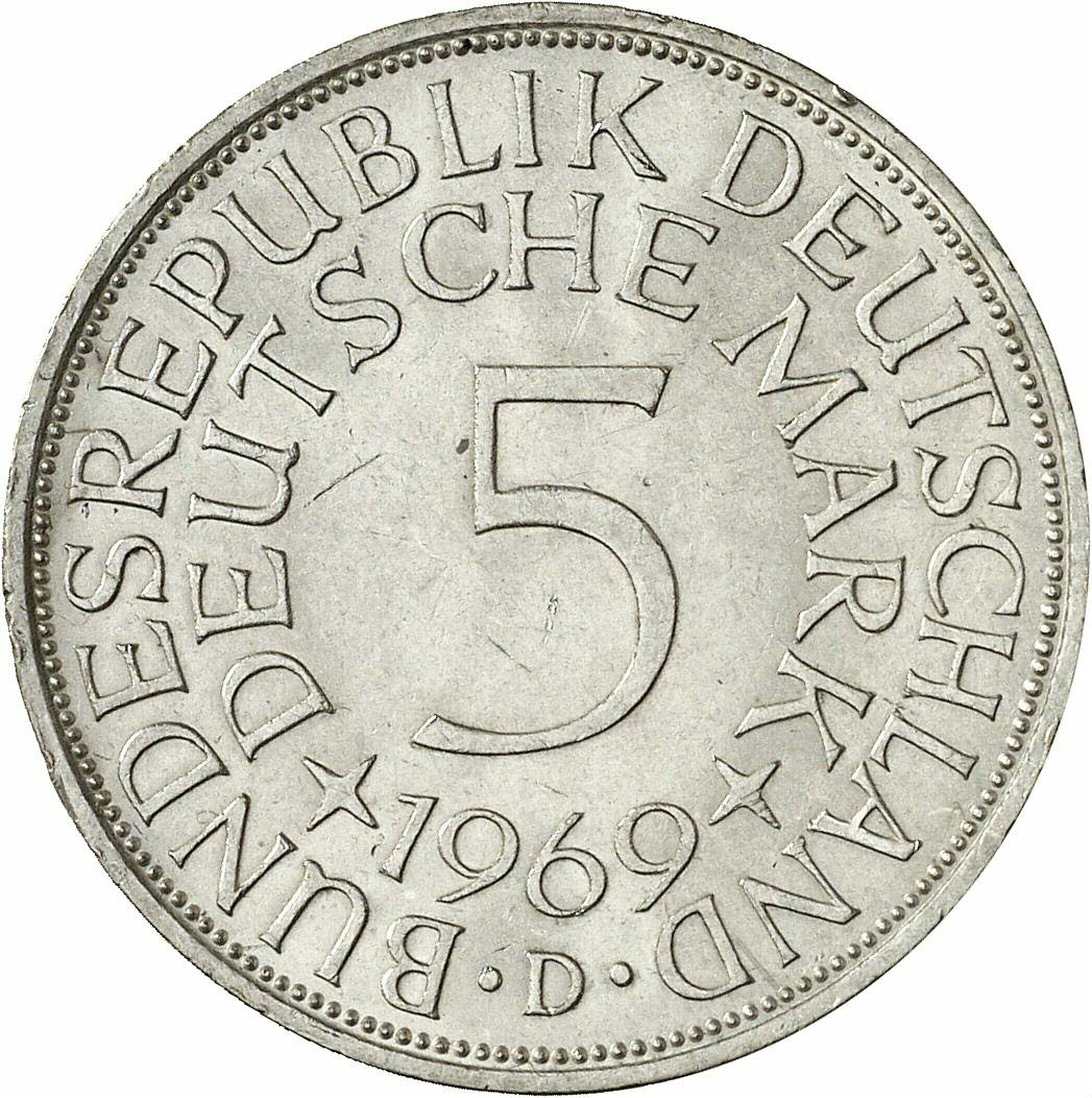 DE 5 Deutsche Mark 1969 D