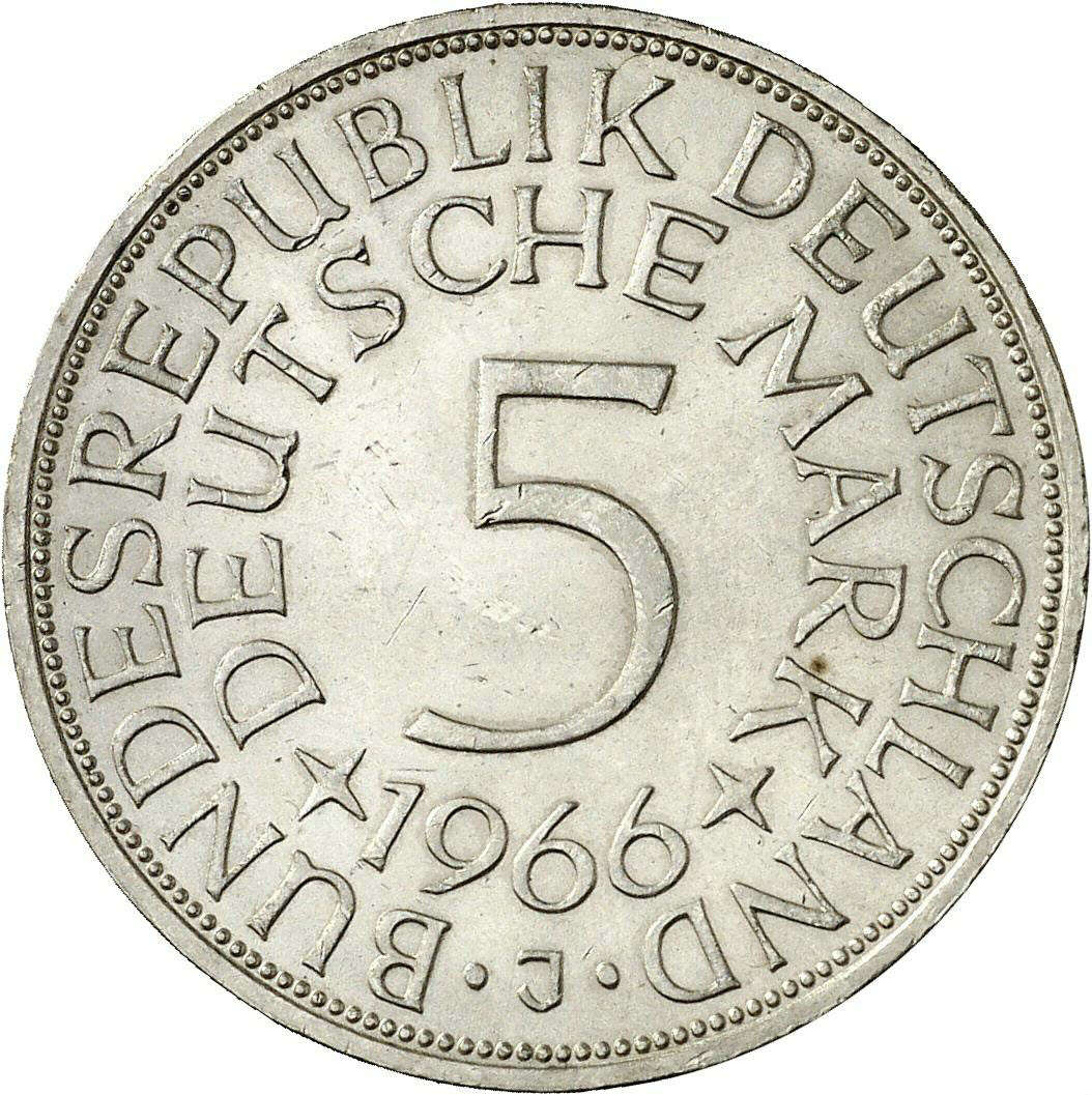 DE 5 Deutsche Mark 1966 J