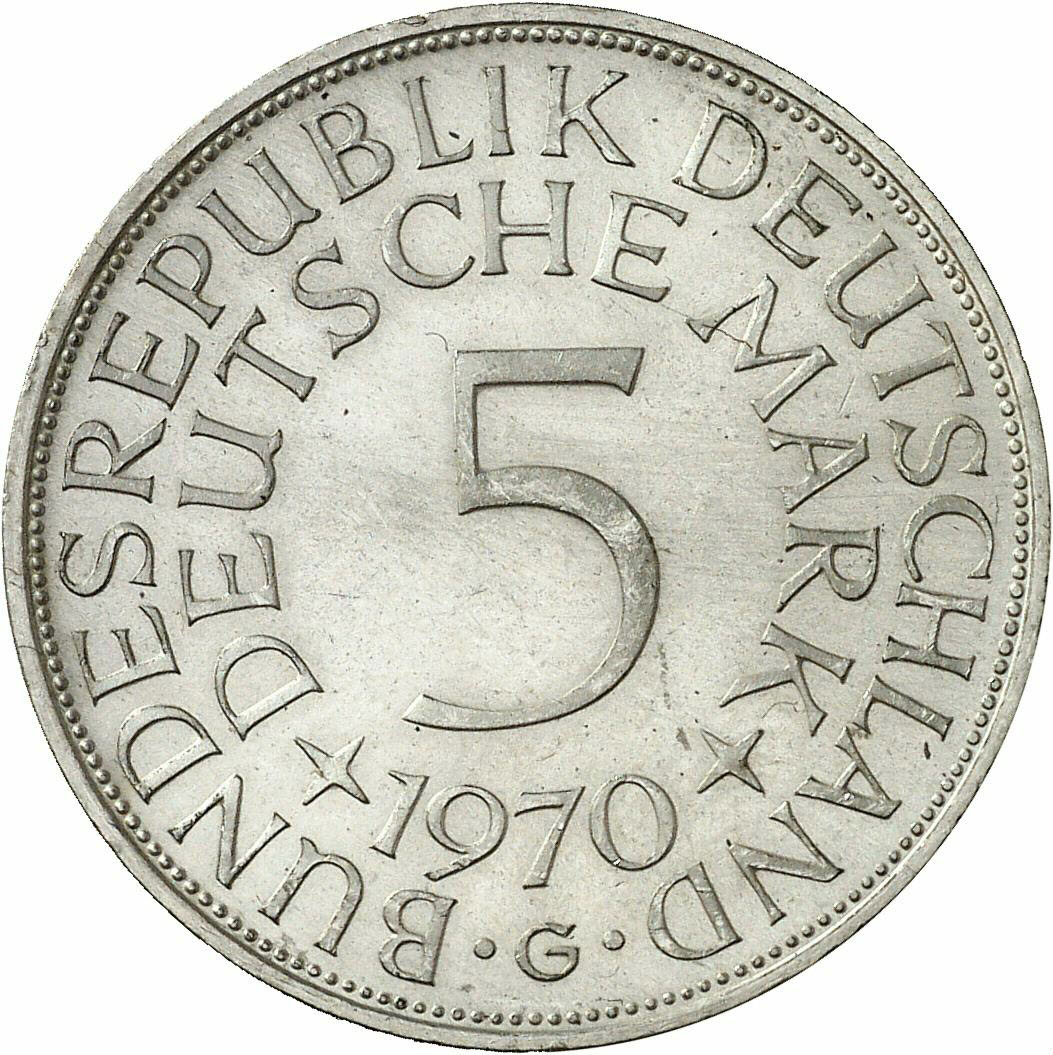 DE 5 Deutsche Mark 1970 G