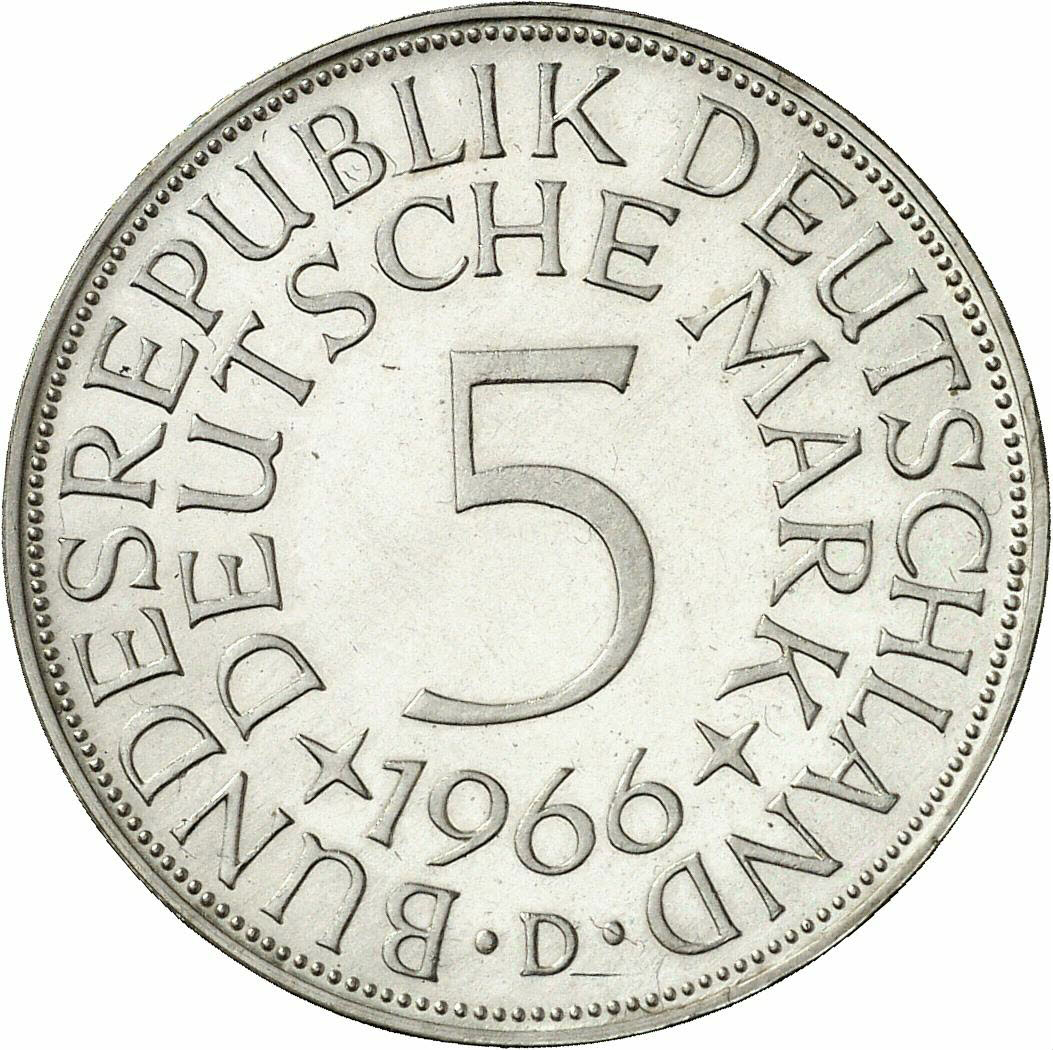 DE 5 Deutsche Mark 1966 D