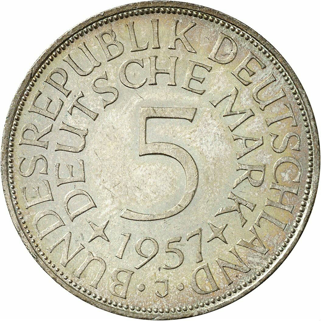 DE 5 Deutsche Mark 1957 J