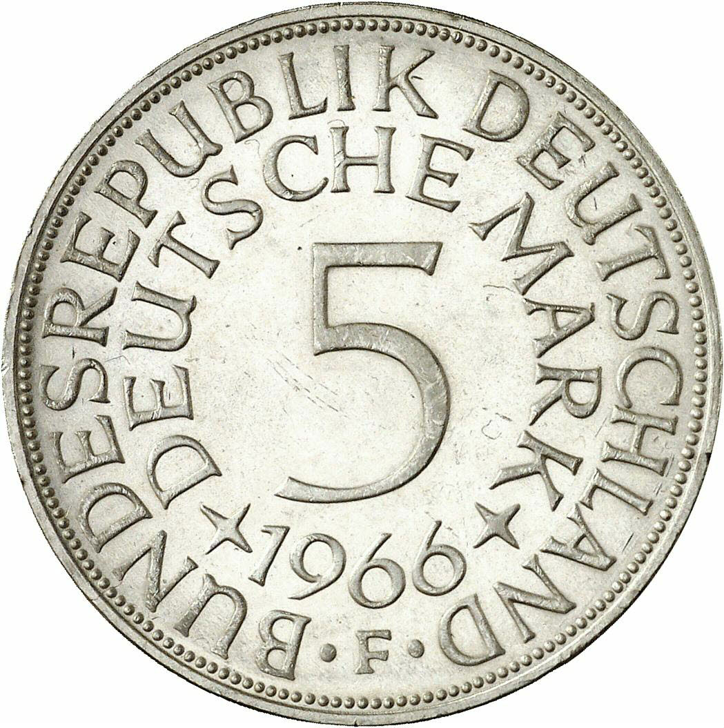 DE 5 Deutsche Mark 1966 F