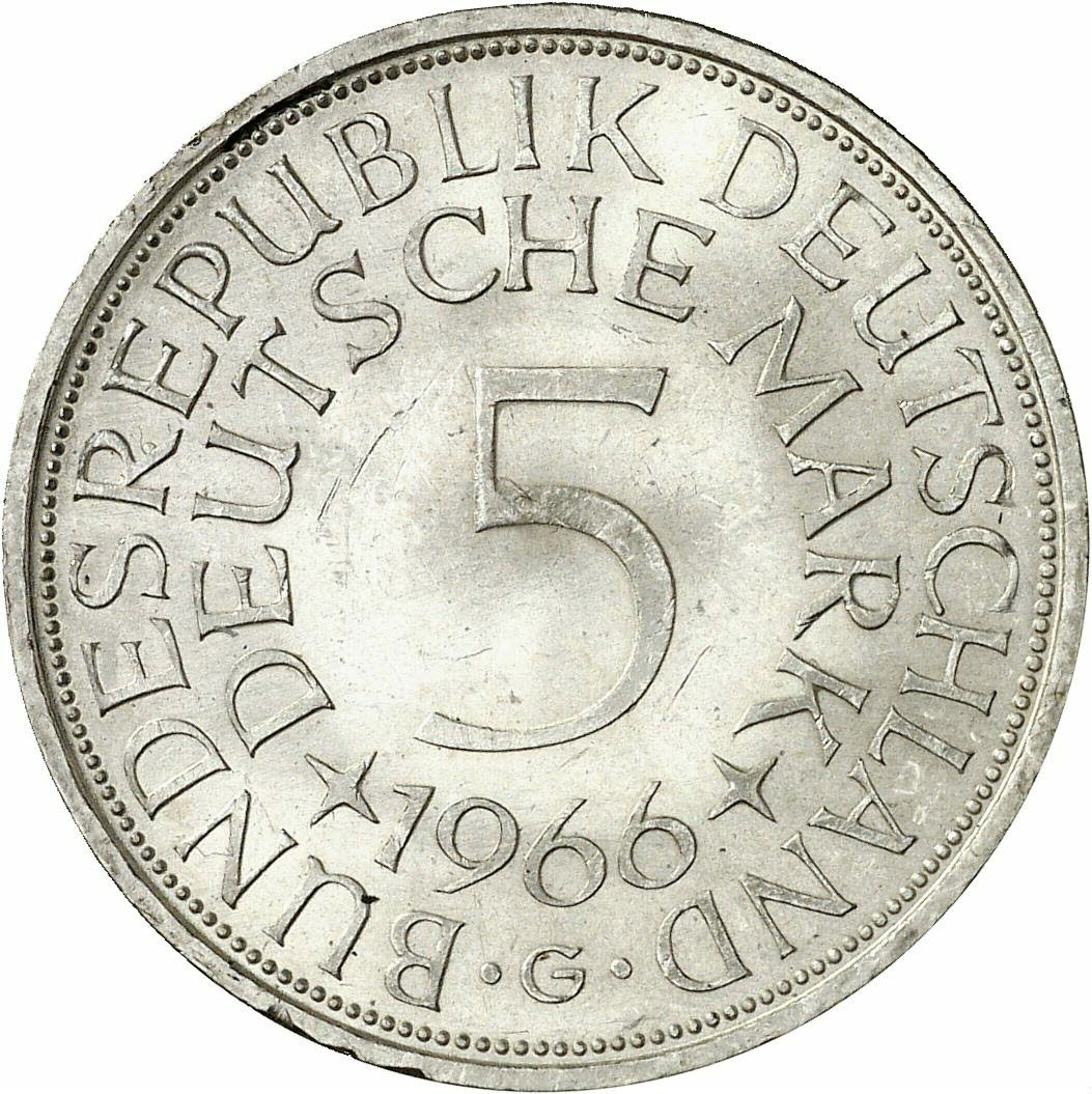 DE 5 Deutsche Mark 1966 G