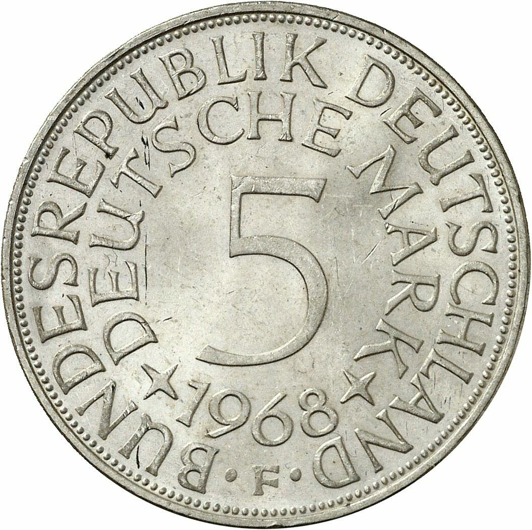 DE 5 Deutsche Mark 1968 F