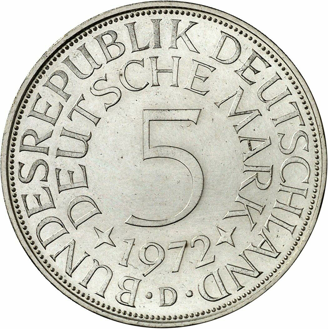 DE 5 Deutsche Mark 1972 D