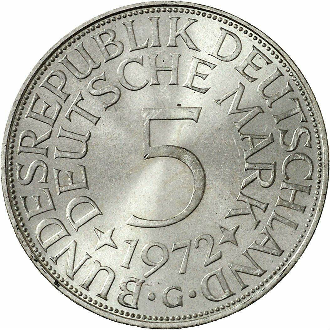 DE 5 Deutsche Mark 1972 G