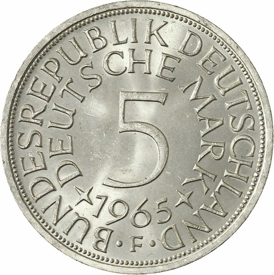 DE 5 Deutsche Mark 1965 F