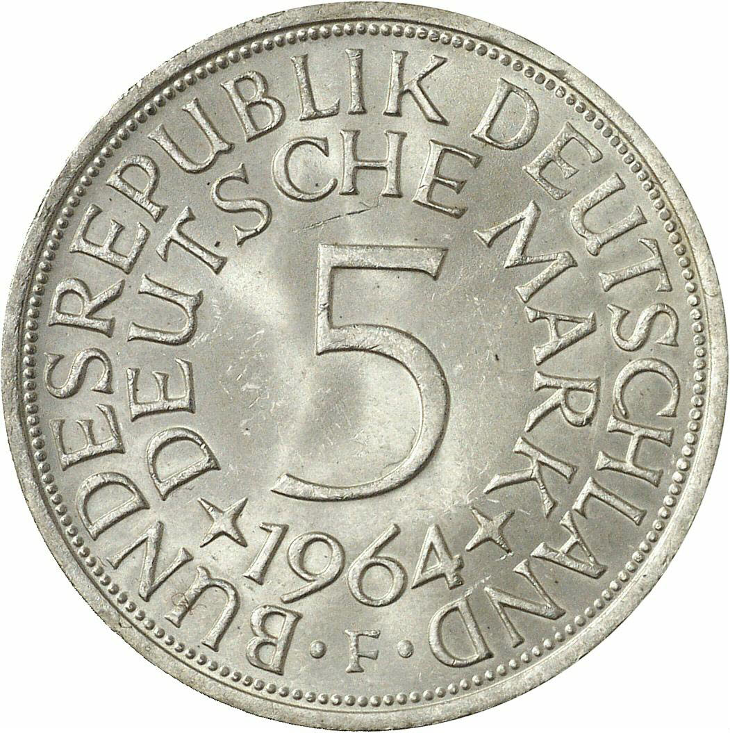 DE 5 Deutsche Mark 1964 F