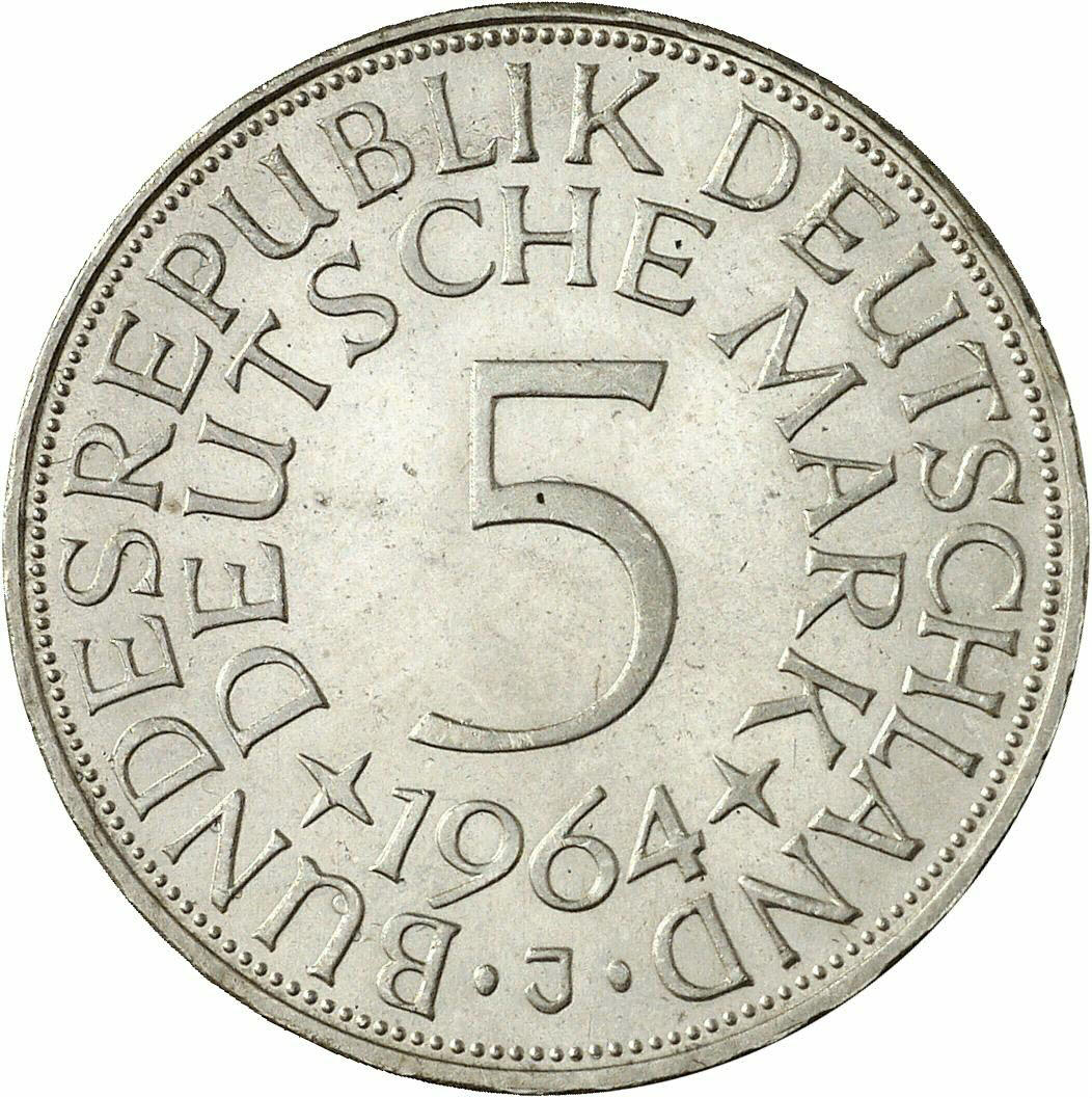 DE 5 Deutsche Mark 1964 J