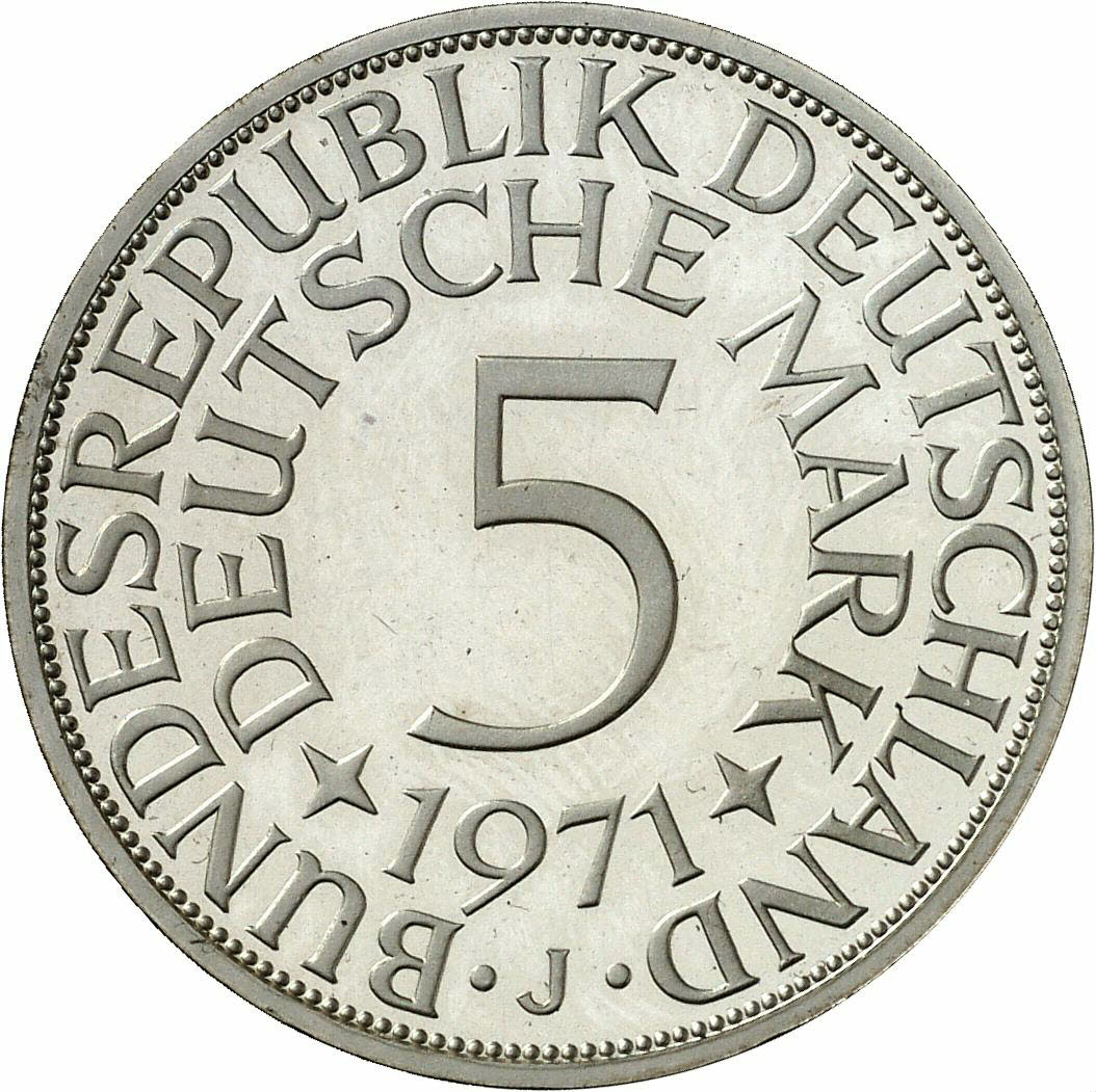DE 5 Deutsche Mark 1971 J