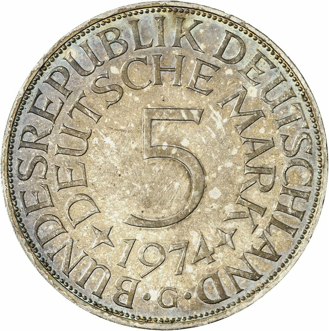 DE 5 Deutsche Mark 1974 G