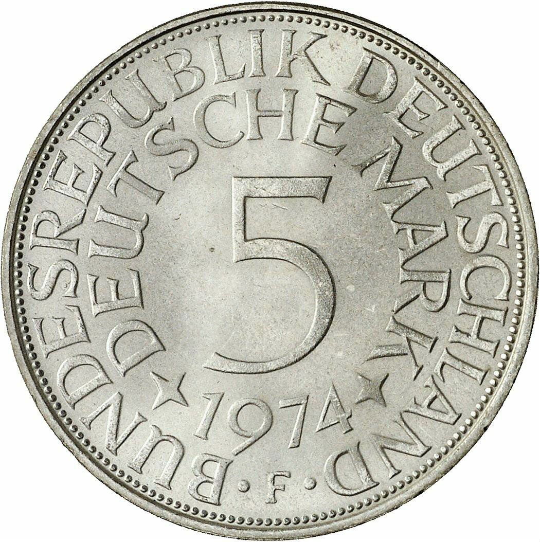 DE 5 Deutsche Mark 1974 F