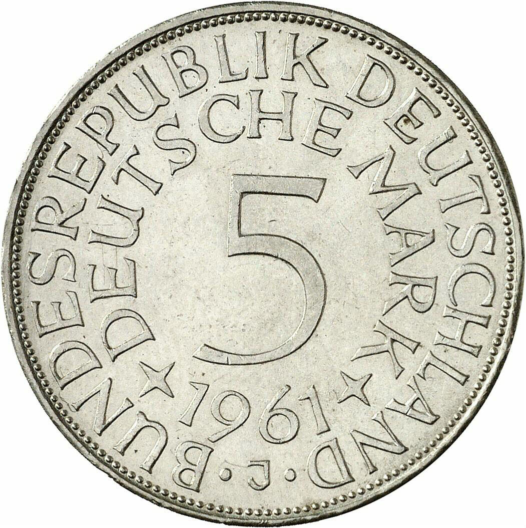 DE 5 Deutsche Mark 1961 J