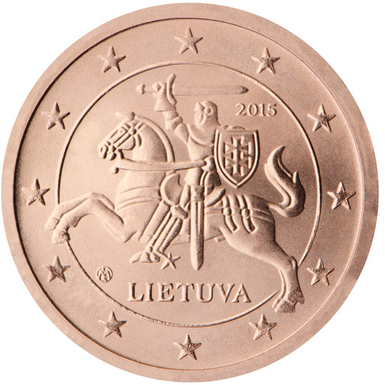 LT 2 Cent 2015 Lithuanian Mint Logo