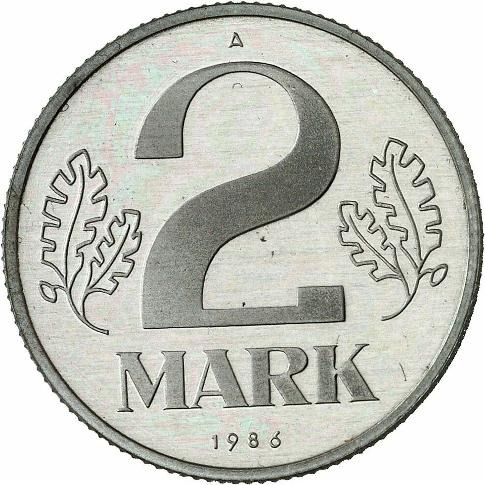 DE 2 Mark der DDR 1986 A