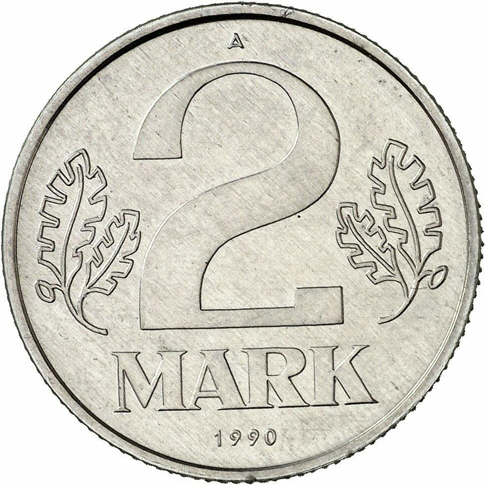 DE 2 Mark der DDR 1990 A