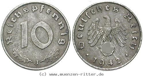 DE 10 Reichspfennig 1941 J