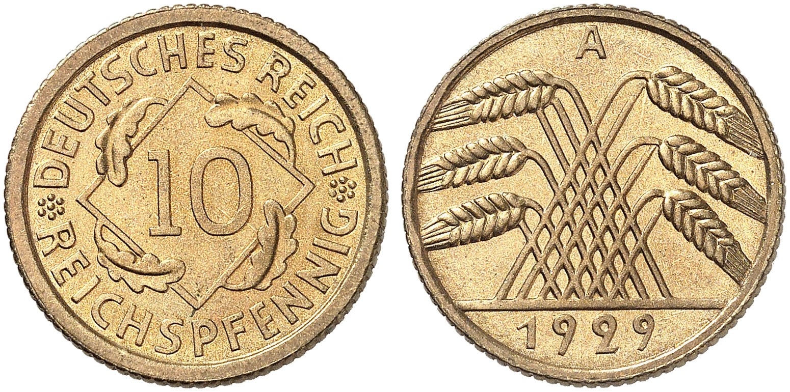 DE 10 Reichspfennig 1929 G