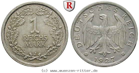 DE 1 Reichsmark 1927 J